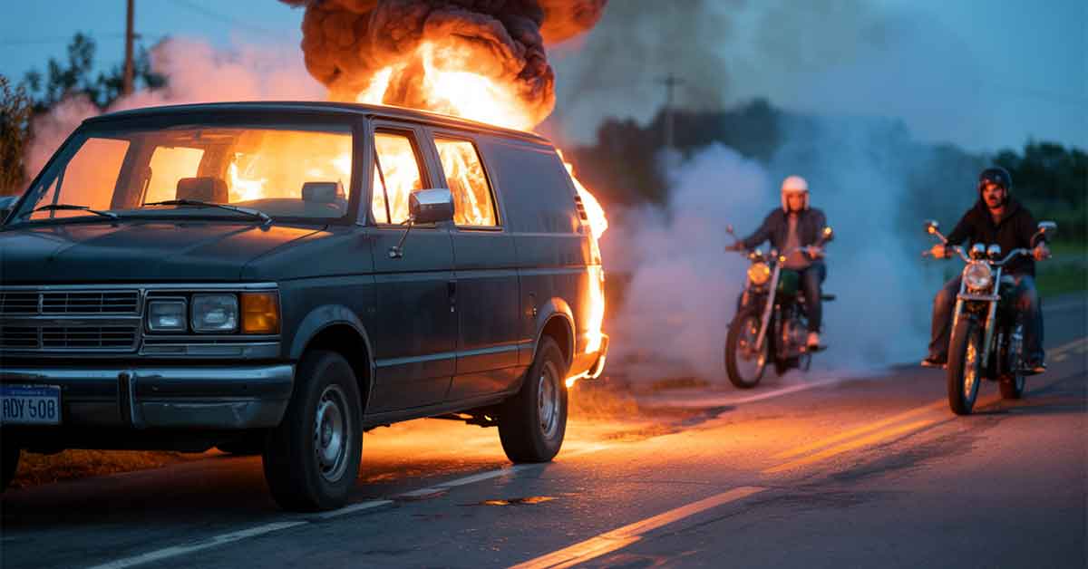 আশুলিয়ায় সড়কের পাশে পিকআপে আগুন